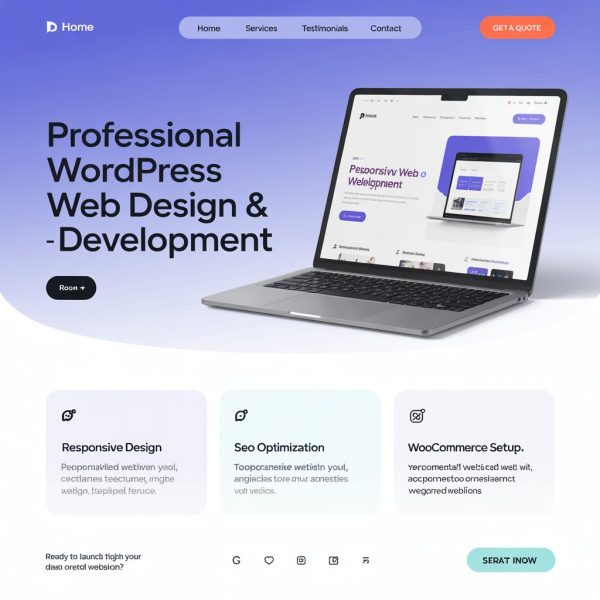 WordPress website creation service max 5 pages – Basic package with full support